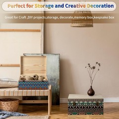 BeNiNat 2 Pack Unfinished Wood 14 x 10.4 x 6.5 inch+12 x 9×4.9inch, Nature