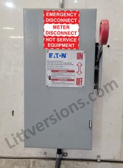4in1 Emergency Meter Not Service Equipment Service Disconnect Label 3.5 x 5 inch