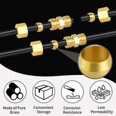 MuHize Brass Compression Ferrules Kit – 50 Pieces 3/8 Inch Inch, 50 pcs