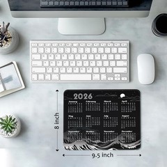 Aoryalps 2026 Calendar Mouse Pad, 1L x 1W inches, Desk Pad-Black