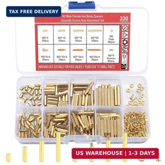 330 Pcs Brass M2 Hex Spacer Standoffs, Screws Nuts Assortment Kit, PCB Circuit B