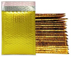 10 – 100 Lot -6×10 & 4×8 Pink, Honey Pot Gold METALLIC BUBBLE MAILER, Envelopes