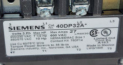 New Siemens 40DP32AF NEMA Size 1 Contactor 120V-AC 27A 10HP D648188