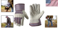 Durable Large Leather Work Gloves with Reinforced Palm – Ideal for Construction