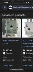 Allen Bradley 100-D140 AC Contactor AC 120v Coil 60hz