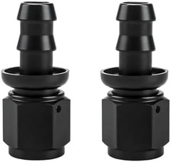 2 PCS 6AN Straight Push Lock Hose Fitting End, Aluminum Female Straight Swivel B