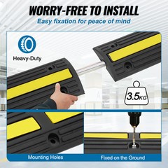 VEVOR 4 PCs 39” Cable Protector Ramp 18000 lbs Speed Bump Floor Cable Protector