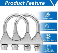 1.5″ OD U-Bolt Muffler Exhaust Clamp, Saddle Style for 1. Size: 1.5 OD (38 mm)