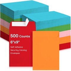 Fuutreo 500 Counts 5 Colors 6 X 9 Inch Envelopes Self Adhesive Security Catalog