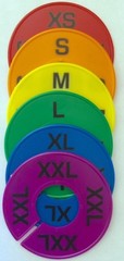 QTY 12 ROUND RACK SIZE DIVIDERS SIZES (XS-XXL) CIRCULAR DIVIDER FOR HANGRAILS