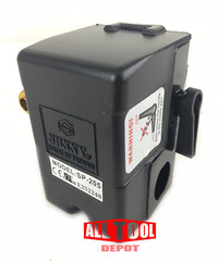Heavy Duty Air Pressure Switch Sunny H4, 4 Port, 140-175 PSI, 25 Amp, Auto/Off C