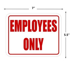Employees Only Sign Business Store Office Door Wall Self Adhesive Message signs