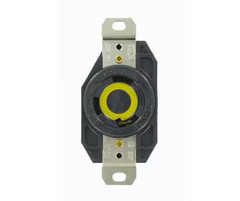 Leviton 30 Amp 125-Volt Flush Mounting Grounding Locking Outlet, Black 2610