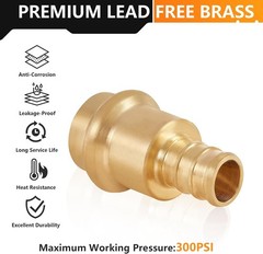1/2″ PRESS X 1/2″ PEX Copper Press Fitting Adapter, 10-Pack