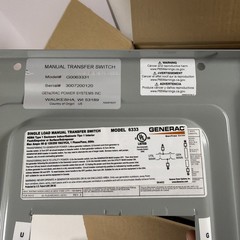 Generac GNC-6333 60-Amp Generator/60-Amp Utility Manual Transfer Switch Indoor