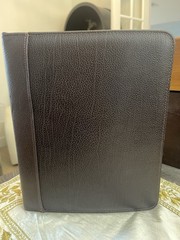 Franklin Covey Zip Planner 7 Ring Dark Brown Leather Binder