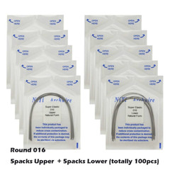 100PCS Dental Orthodontic Niti Arch Wire Natural Form Arches Round Rectangular