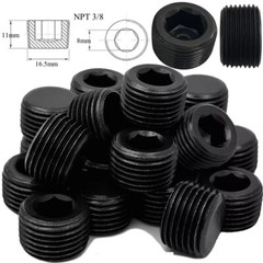 20x Male Thread Socket Car Pipe Plugs 3/8 NPT Pipe Allen Head Socket Plugs NEW