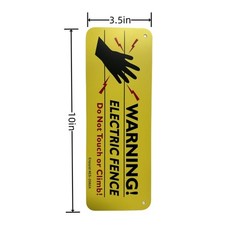 8-Pack Warning Electric Fence Safe Sign, 10″x 3.5″ Plastic Sign