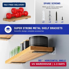 Goovilla Shelf Bracket, Heavy Duty Floating Shelf Brackets 6 inch Long, 6 Pack B