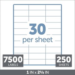 Office Depot Inkjet/Laser Labels 1250 Sheets 30 per Sheet 37,500 Avery 8460 5160