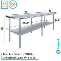 30 in. x 96 in. Stainless Steel Table
