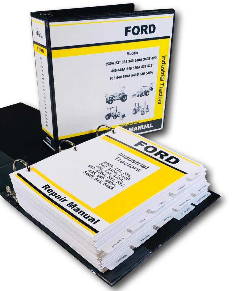 Ford 340 340A 340B Industrial Tractor Service Repair Manual Technical Shop Book