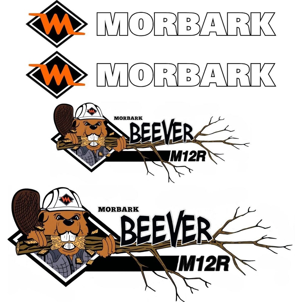 Morbark Beever M12R Decals Aftermarket Repro Decal Sticker Kit, UV laminated