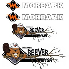 Morbark Beever M12R Decals Aftermarket Repro Decal Sticker Kit, UV laminated
