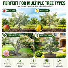 High-Flow Tree Irrigation System, 15FT 12mm Hose & 2Pcs 6.5FT Adjustable Nozz…