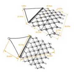 Steel Drag Harrow 4X4FT Heavy Duty Chain For ATV UTV Tractor Leveling Grading