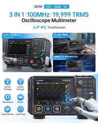 FNIRSI 2D15P 100MHz Digital Oscilloscope Multimeter DDS Signal Generator 3 in 1