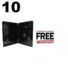 10 PREMIUM GLOSSY Black Blu-Ray Single DVD Cases 12MM **1-3 DAYS