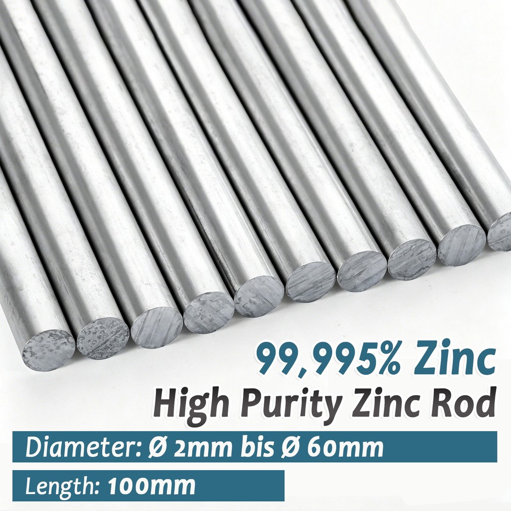 99.9% Pure Zinc Rod, Marine Anticorrosion, Pure Metal Zinc Anode, Round Zinc Bar