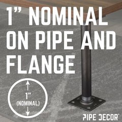 1 in. x 12 in. Square Flange Pipe Table Legs – 4 Pack