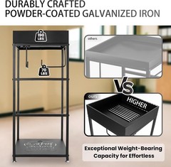 Police Gear Rack, 18″ x 18″ x 44″ Tactical Gear Stand, 260 LBS Body Armor Stand