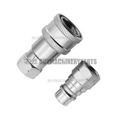 2X Set 1/4″ Body 1/4″ NPT Poppet Pioneer Style Hydraulic Quick Connect Coupler