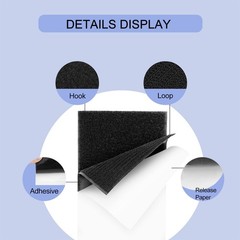 ThxYour 4×6 Inch Hook and Loop Strips, Heavy Duty Tape Strong 6x4Inch, Black