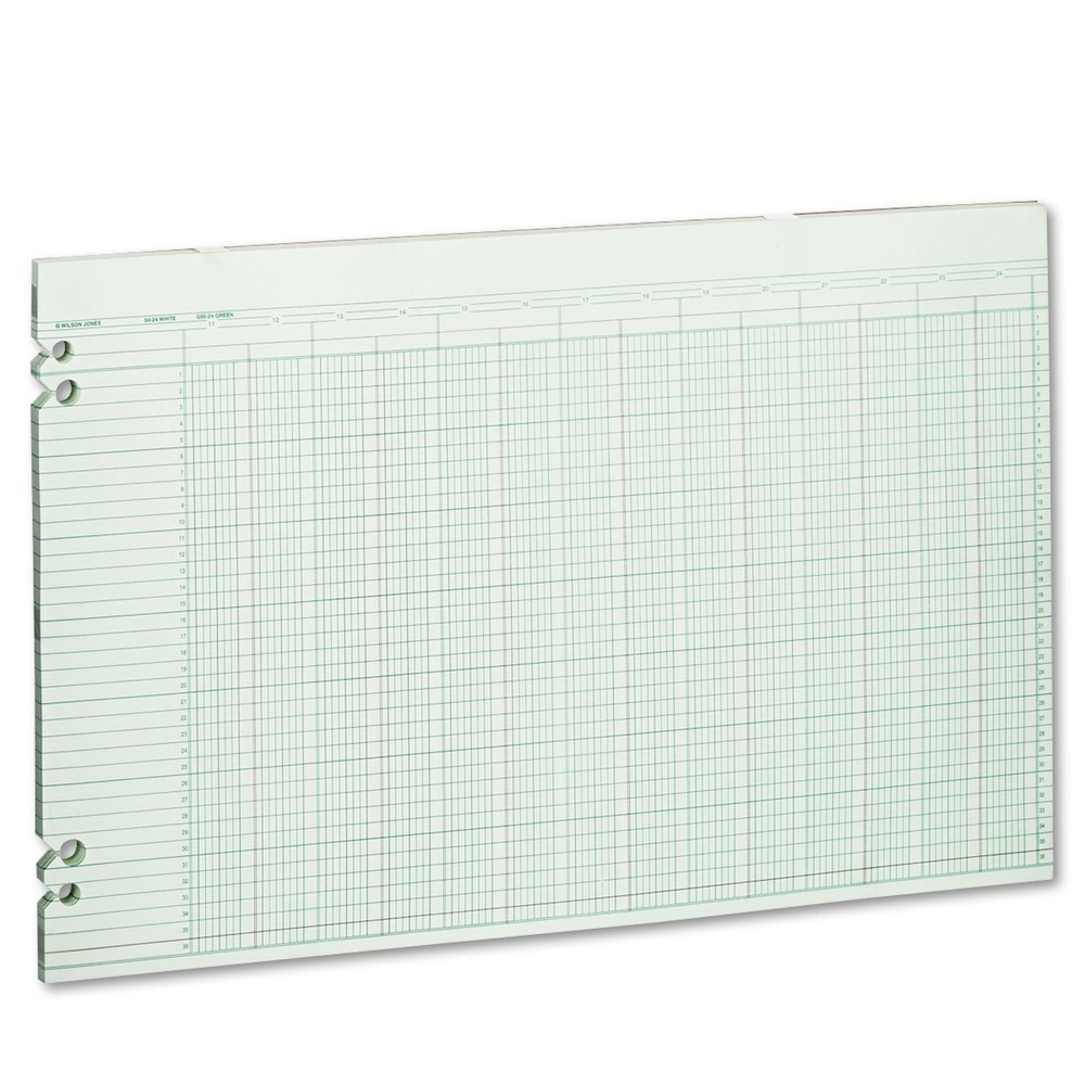 Wilson Jones Green Columnar Ruled Ledger Paper, 100 Count (Pack of 1),