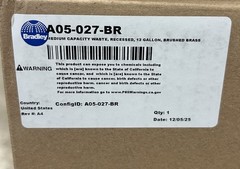 Bradley A05-027-BR 12 Gallon Brushed Brass Recessed Waste Receptacle