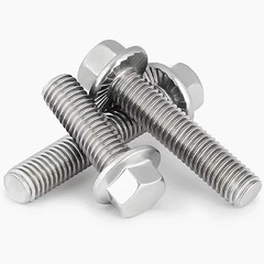 M6-1.0 X 25Mm Flanged Hex Head Bolts Flange Hexagon Screws, Stainless Steel 18