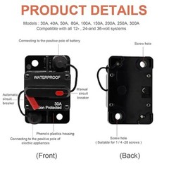 2 pcs 30 Amp Circuit Breaker for Boat Trolling Motor Marine Trailer Vehicles