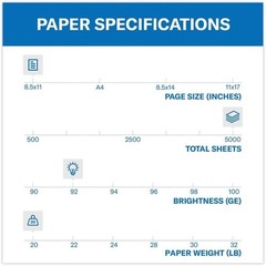 Hammermill Copy Plus Copy Paper 8.5×11 20 lb 92 Bright 500 Sheets/Ream 5 Reams
