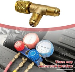 Ywdiml Car Quick Coupler Access Tee, Brass 1/4″ SAE Valve Core Tee Adapter for