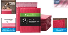 Effortless Shipping With 25 Red Poly Bubble Mailers 8.25 x 11 – Self-Seal Design