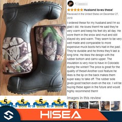 HISEA Men’s Rain Boots Rubber Neoprene Waterproof Fishing Hunting Working Boots