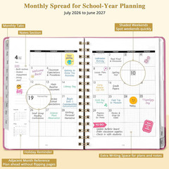 Academic Planner 2026-2027, July 2026 – June 2027, A5 Weekly & Monthly Planner,