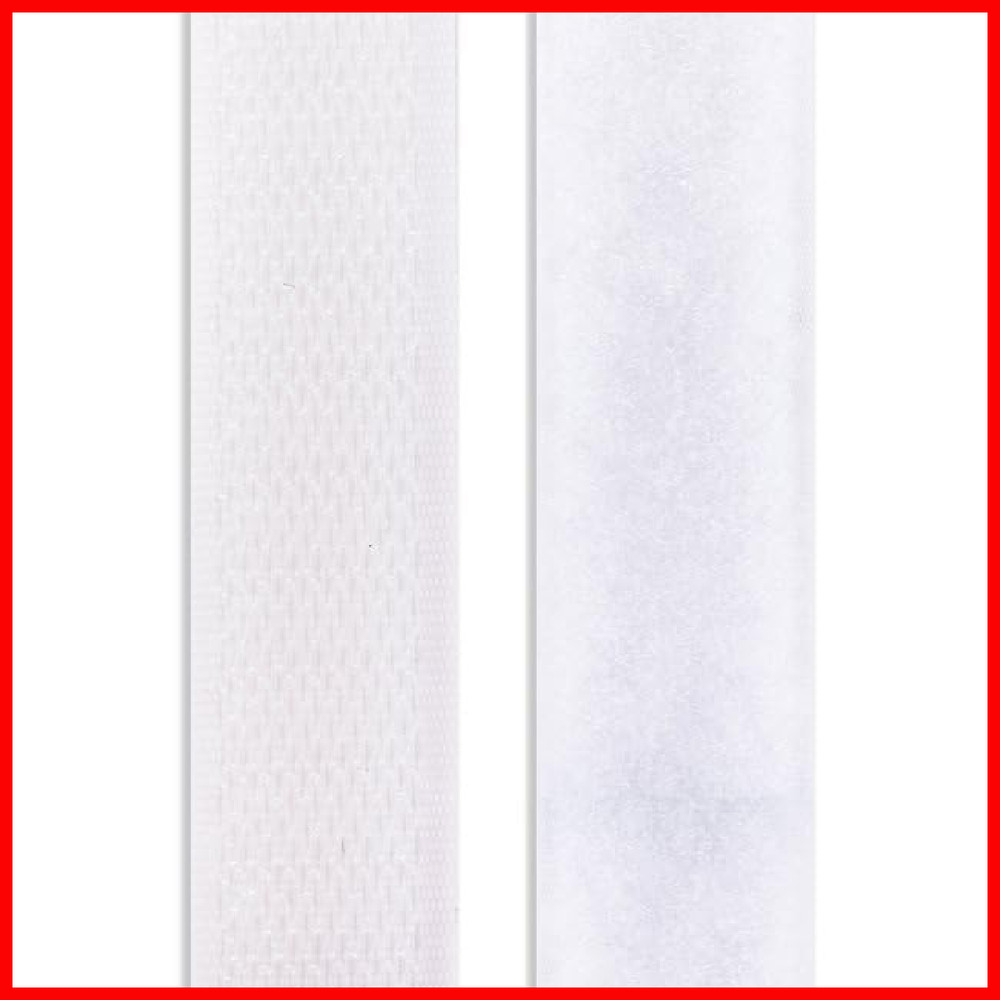 Sheriffdrink 1 Inch White Hook And Loop Tape 10 Yards Sew On Non-Adhesive Nylon