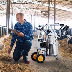 Milking Machine, 6.6 Gallon/25L Stainless Steel Milk Bucket Portable Electric