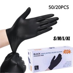 Disposable Gloves Nitrile Black 50/20PCS Latex Free Waterproof Durable